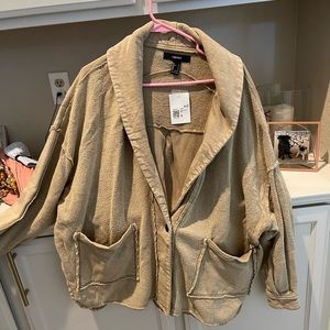 Sand colored Textured Drop sleeve jacket
